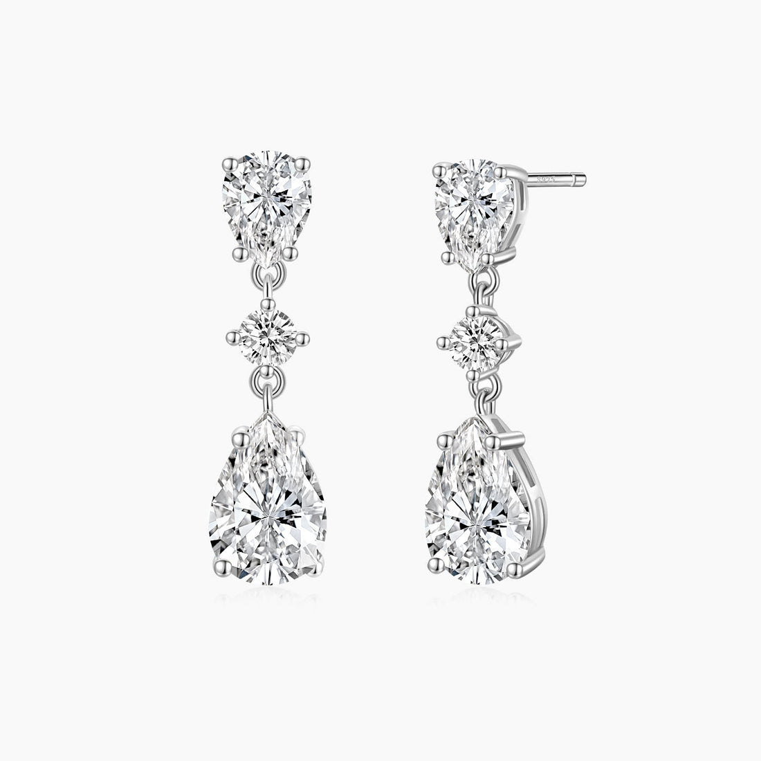 teardrop, bridal earrings, wedding earrings, pear cut, danity earrings, dangling earrings