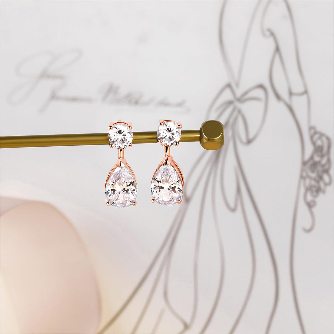 pear cut, danity earrings, statement earrings, cubic zirconia earrings studs