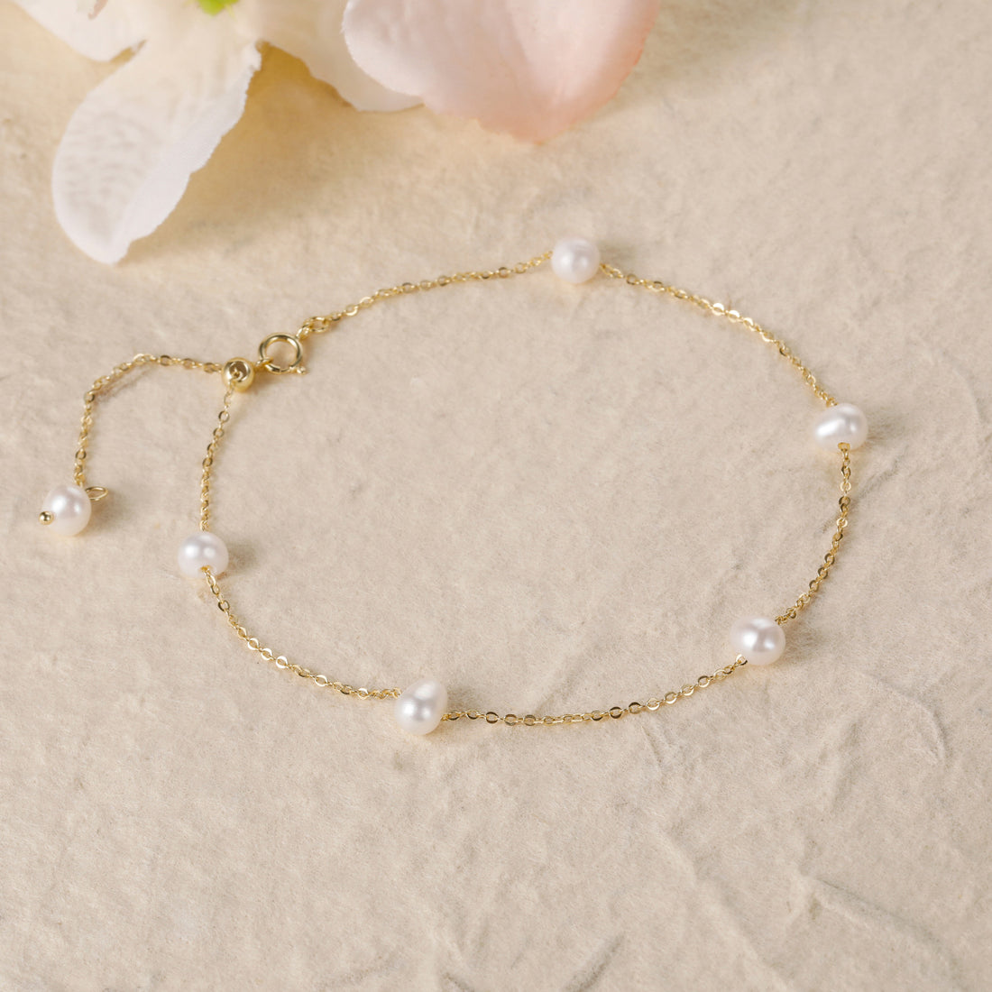 pearl bracelet, gold plated, mom bracelet, bracelet for women