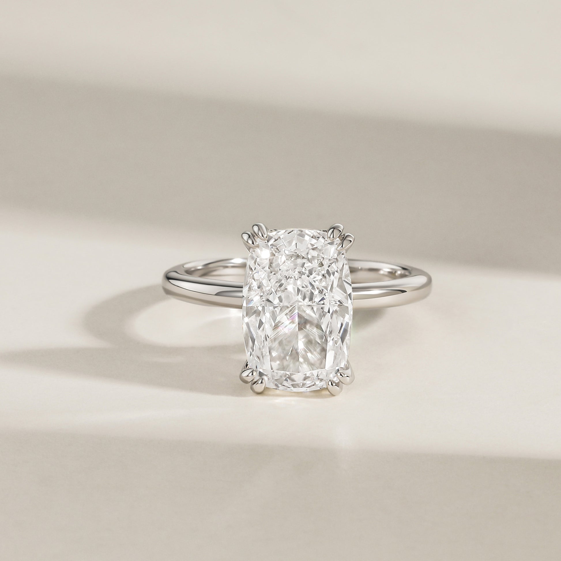 eamti, eamti rings, rings under 50, travel rings, engagement ring silver, Hidden Halo Elongated Cushion Cut Engagement Ring, solitaire Elongated Cushion Cut Engagement Ring, solitaire engagement ring, cubic zirconia, hidden halo, elongated cushion cut