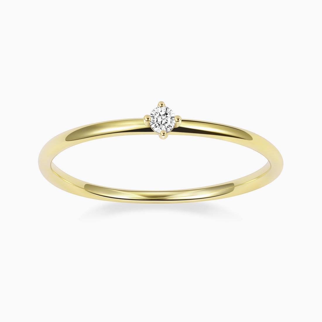 Petite Round Solitaire Moissanite Stone Ring