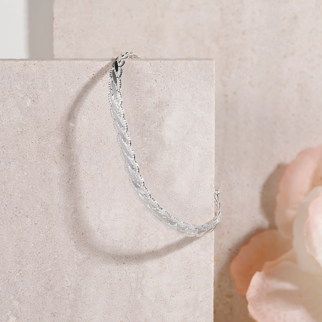 Sterling Silver Braided Chain Adjustable Bracelet