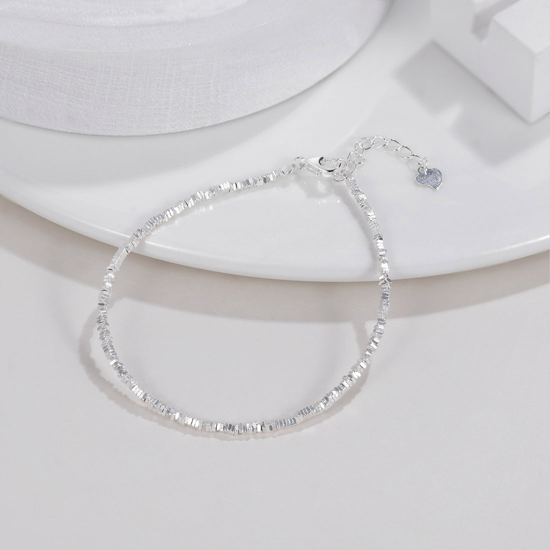 Silver Minimalist Beaded Bracelet