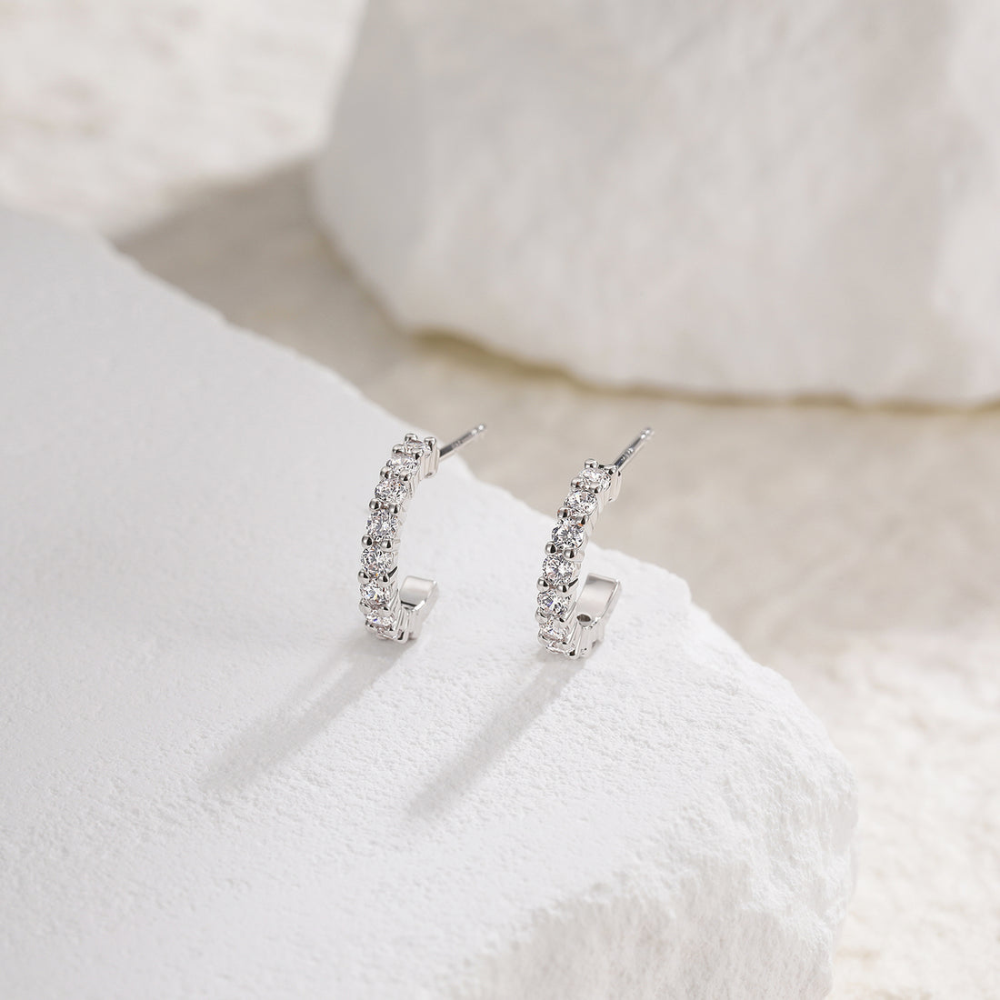 Classic Moissanite Hoop Earrings