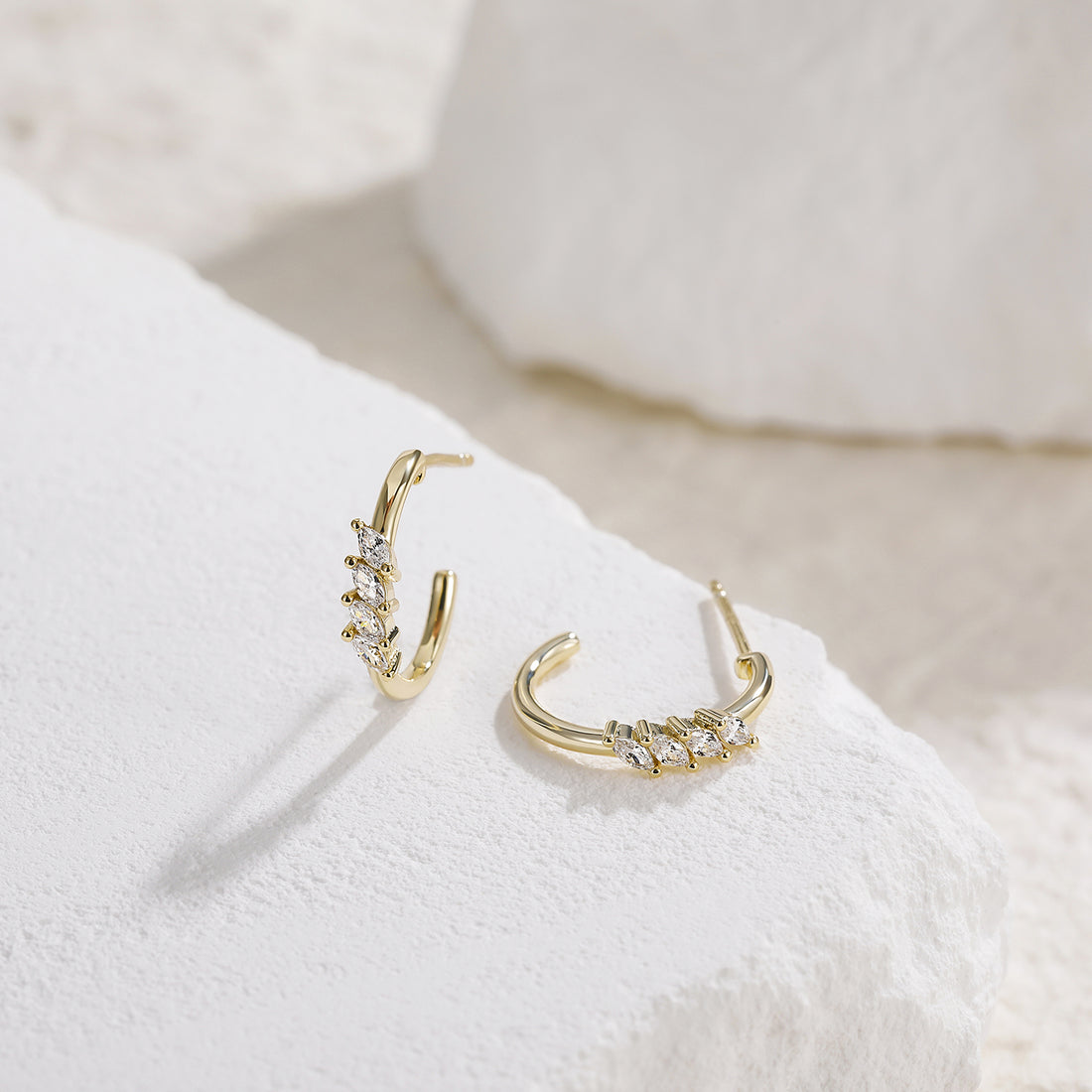 Luxury Gemstone Hoops Earrings