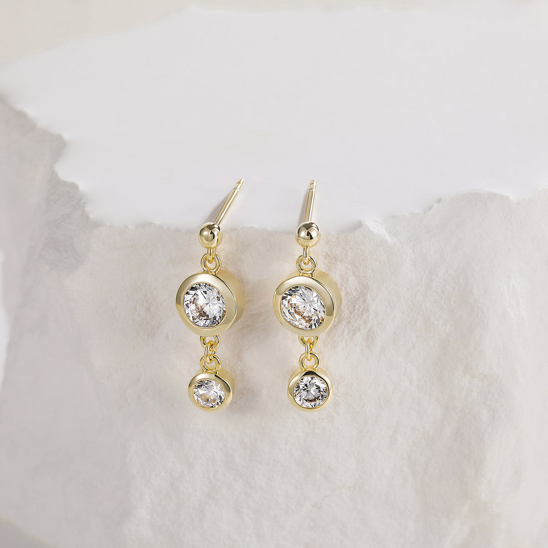 Double Moissanite Thick Hoop Earrings