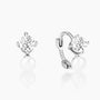 silver pearl earrings, huggie earrings, cz earring, pearl bridal earrings