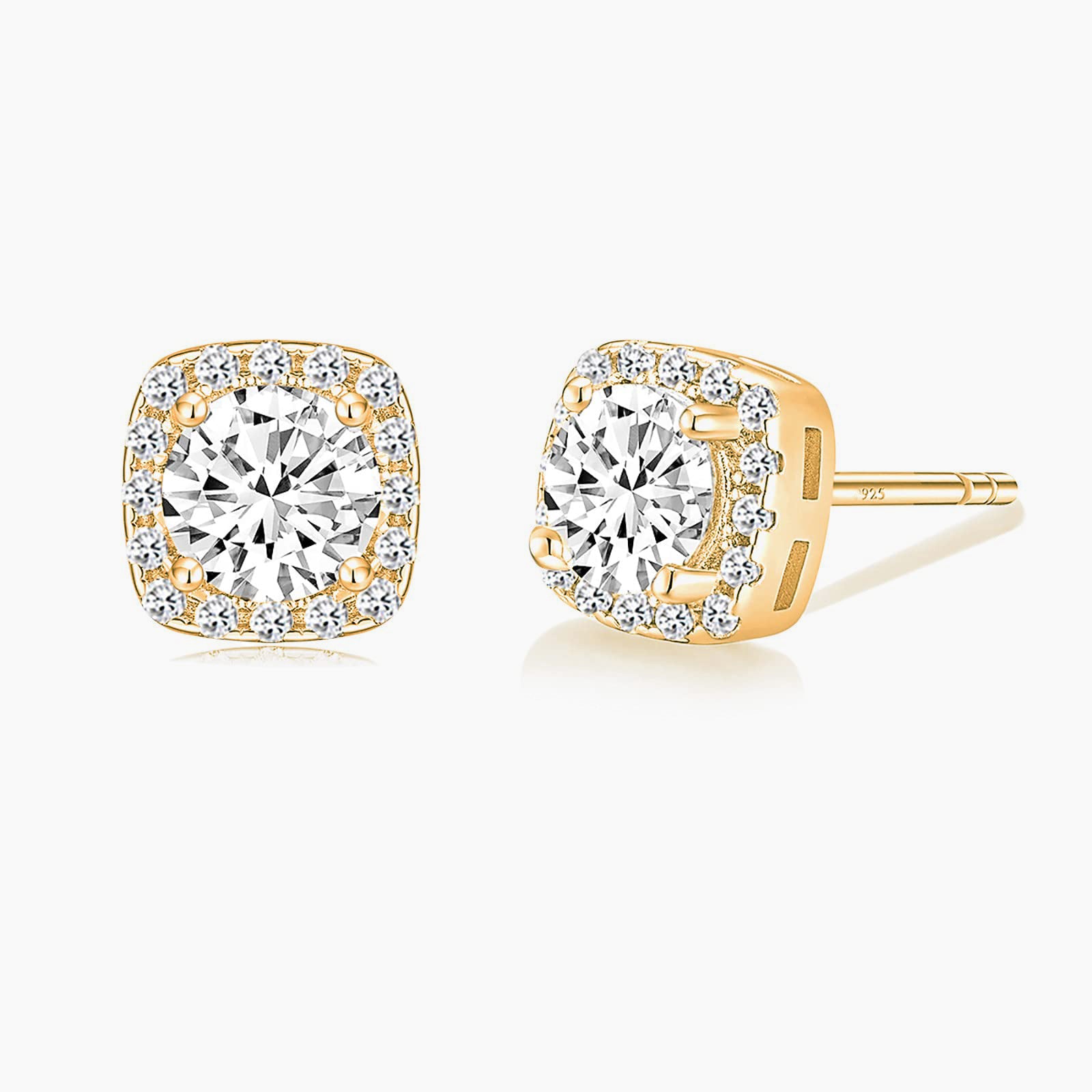 stunning earrings studs; unique jewelry; Eamti, post earrings, s925 silver earrings, solitaire earrings, cubic zirconia earrings for women, cz s925 earrings