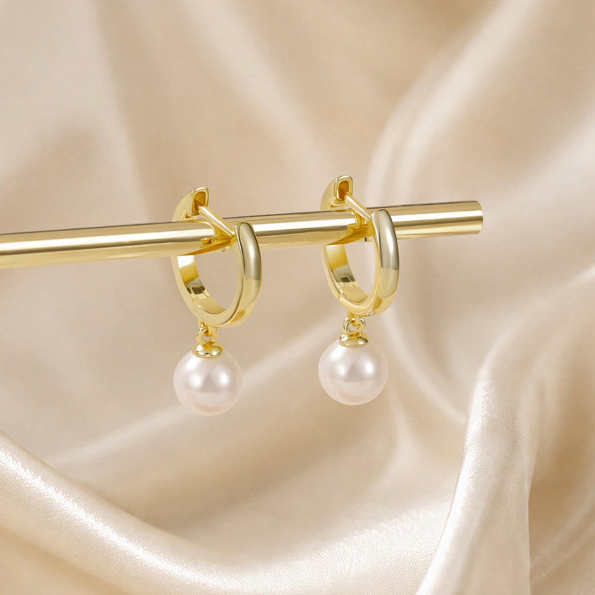 sterling silver post pearl earrings, tiny pearl earrings, everyday natural pearl hoop earrings, 14k gold plated pearl earrings, eamti earrings, eamti pearl earrings, eamti jewelry