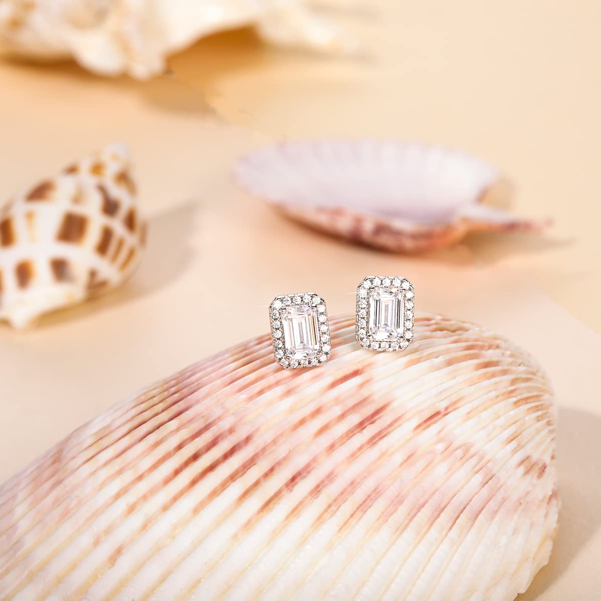 Square Cut Cubic Zirconia CZ Earrings