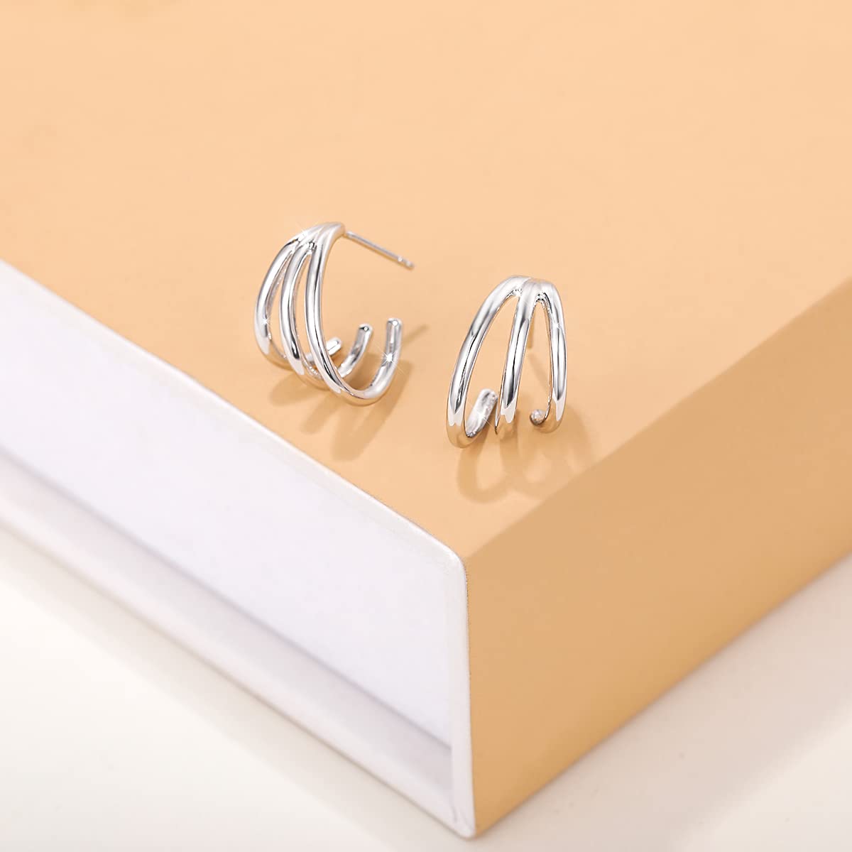 Split Three Ring Earrings