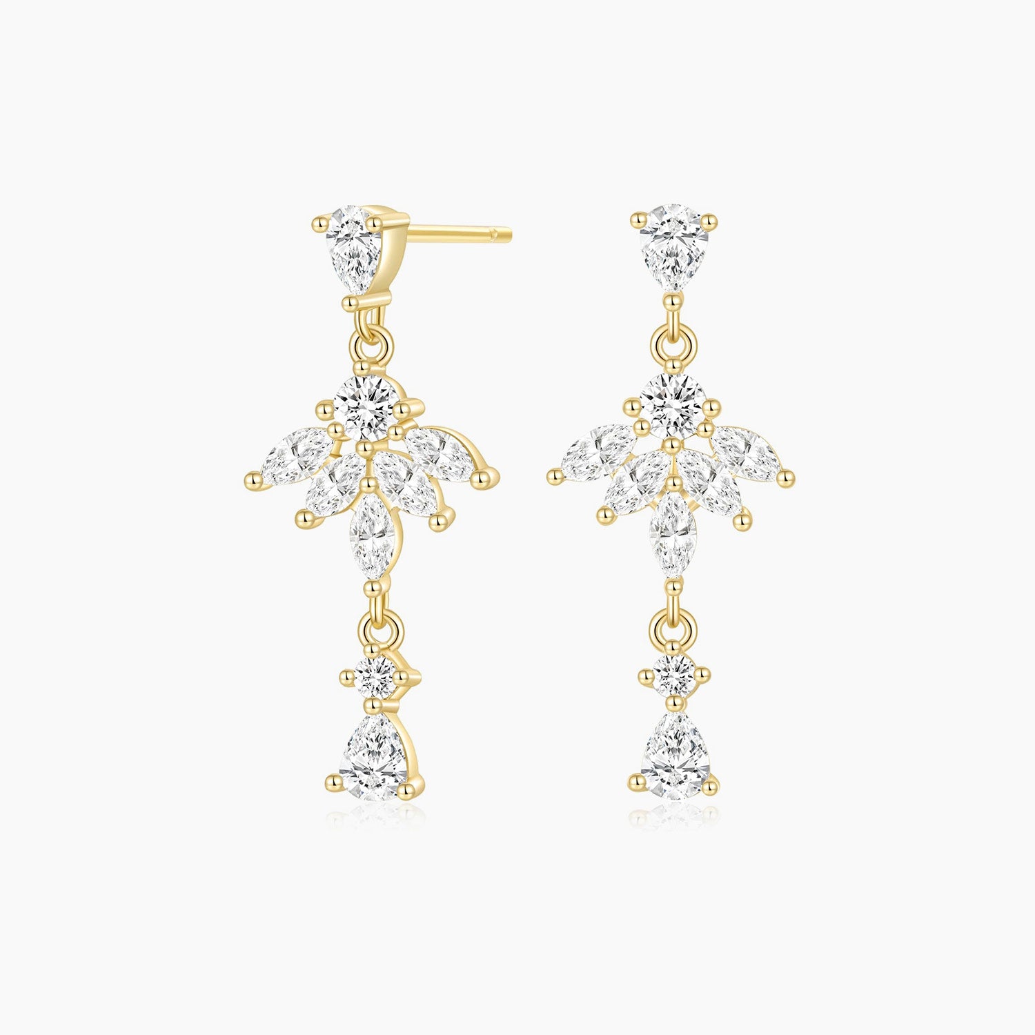 marquise, bridal earrings, wedding earrings, pear cut, danity earrings, dangling earrings