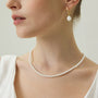 White Freshwater Pearl Necklace, pearl necklace, beaded choker, freshwater pearls, 14K Yellow gold plated brass pearls necklace, freshwater pearl necklace, pearl necklace for brides, wedding pearl necklace, white pearl, pearl choker necklace​, white pearl necklace​, chunky pearl necklace, round freshwater pearl necklace