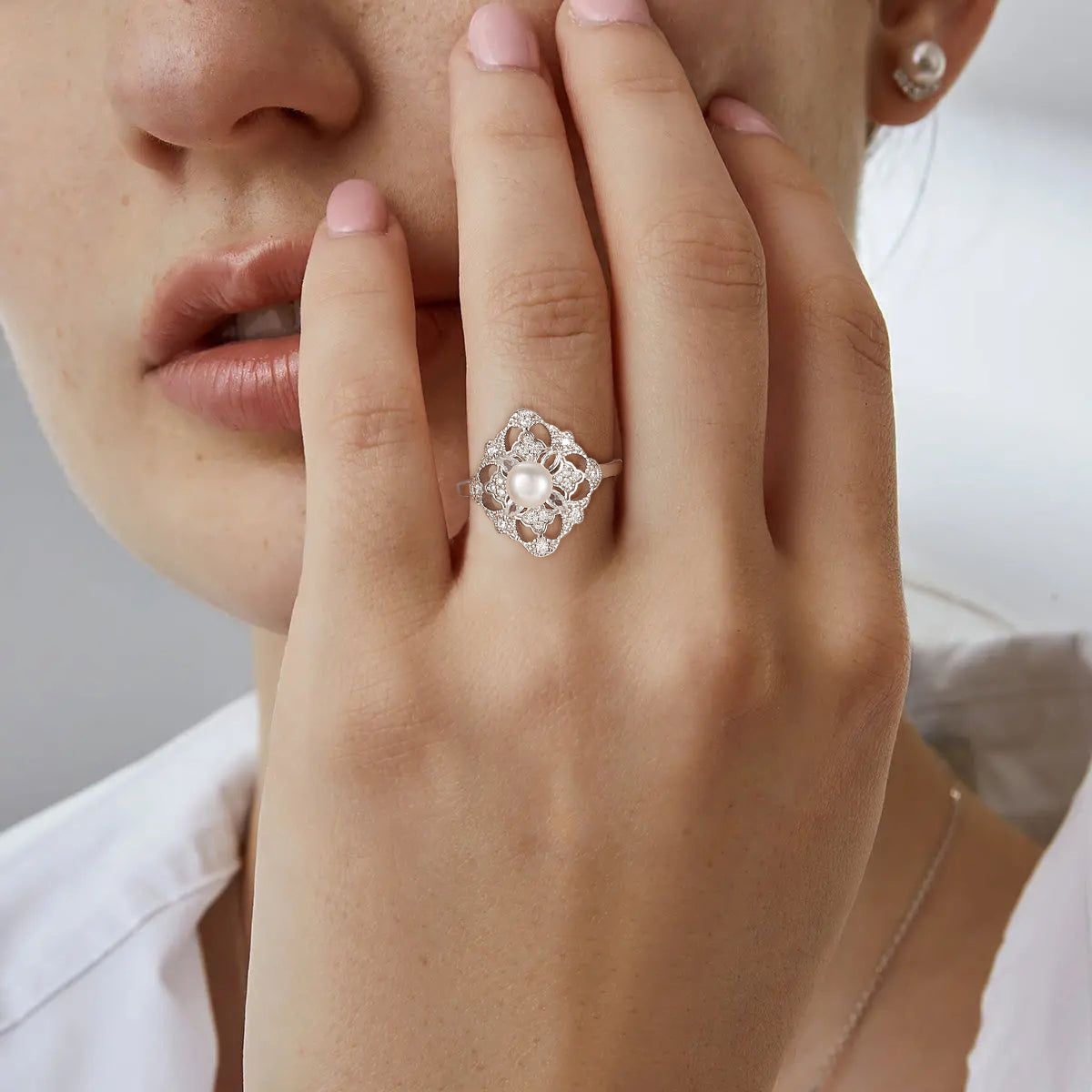 Vintage Pearl Engagement Rings