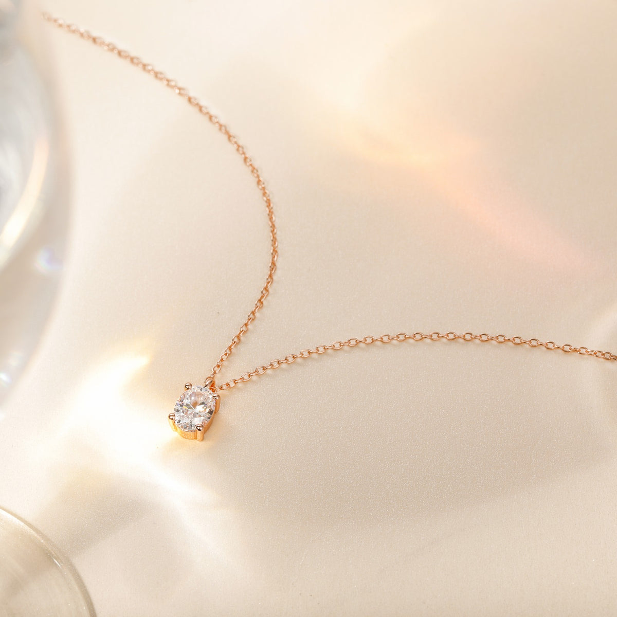 14K Gold Plated CZ Pendant Necklace