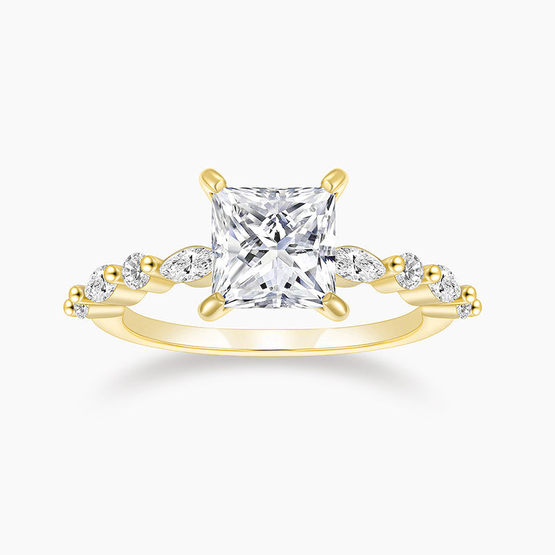 s925 wedding rings, cubic zirconia rings for women, cushion cut rings, eamti silver ring
