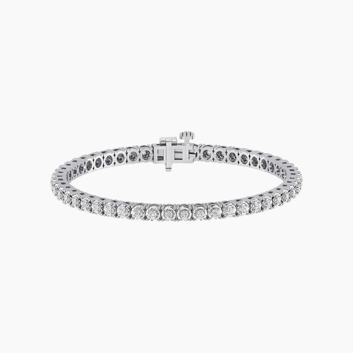 925 Silver Circle Link Tennis Bracelet