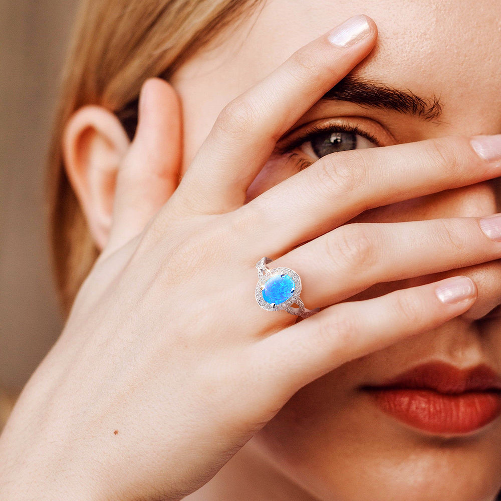 925 Sterling Silver Opal Ring