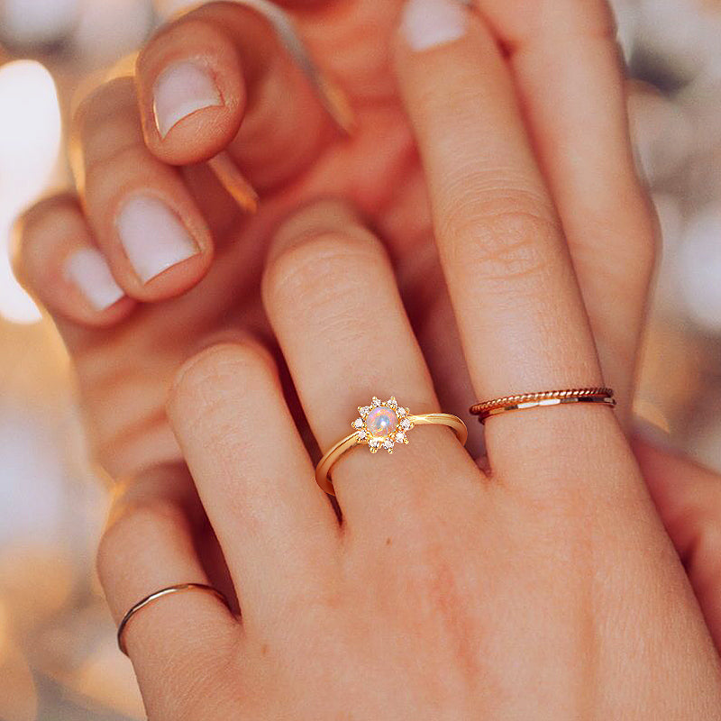 Sunflower Opal Open Ring