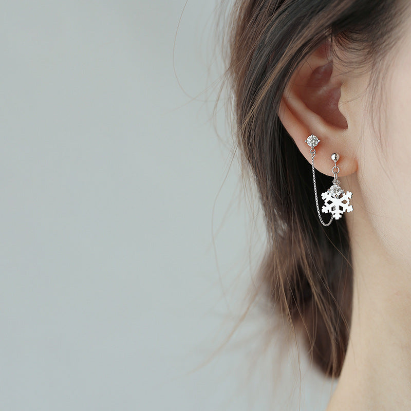 925 Sterling Silver Snowflake Earrings