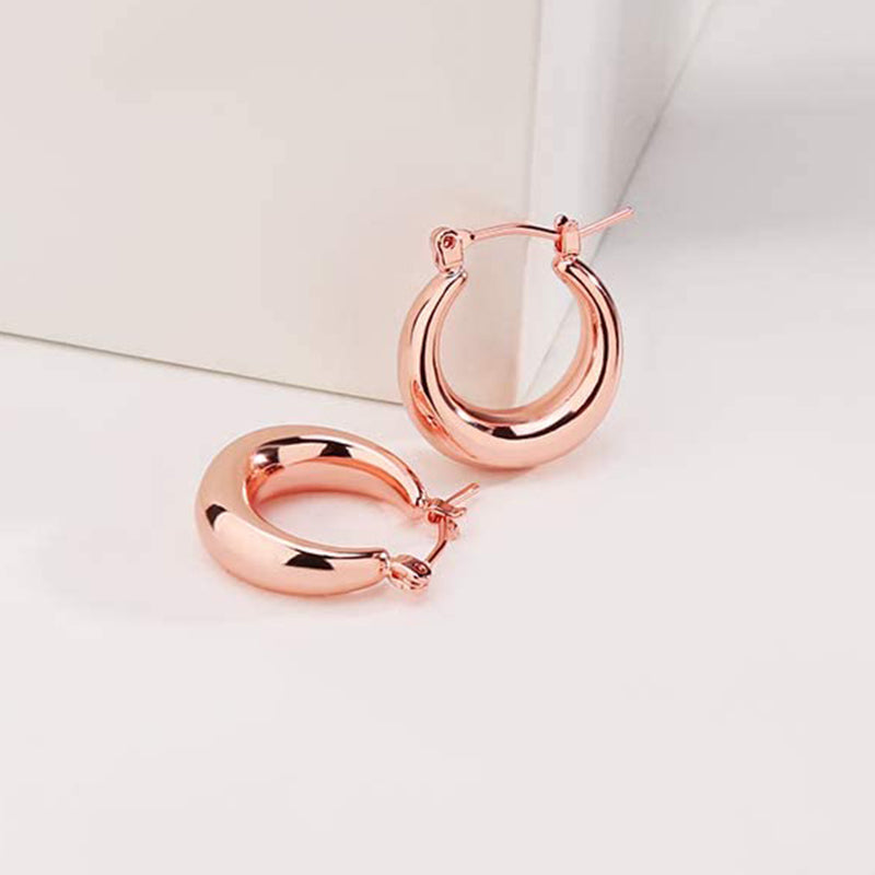 Popular Personality Thick Round Metal Women's Earrings