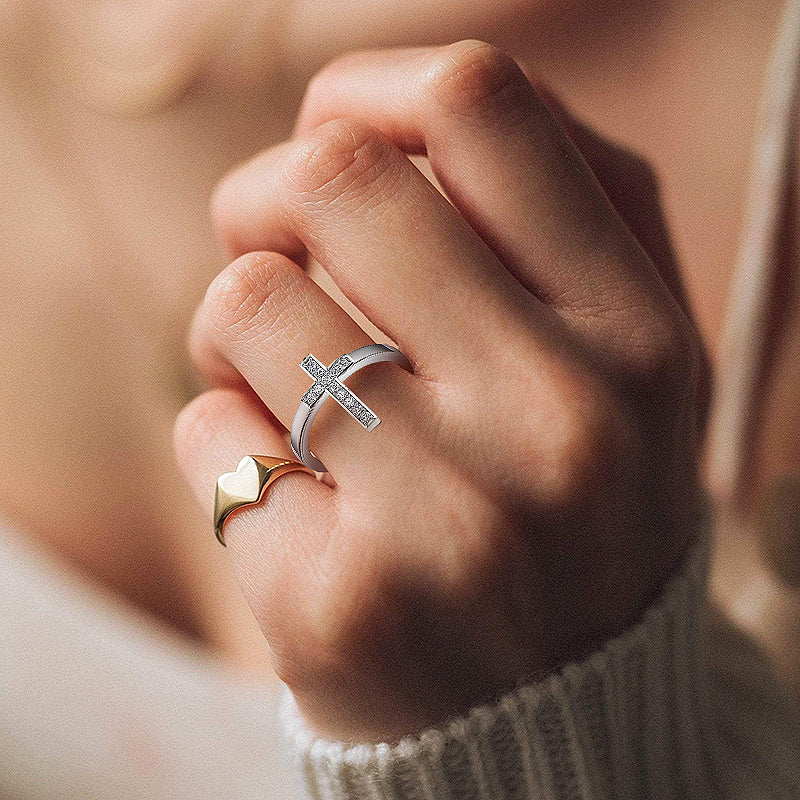 cross ring, s925 cross ring, sterling silver cross ring, cross ring for man, mans cross ring, eternity ring band, silver eternity ring