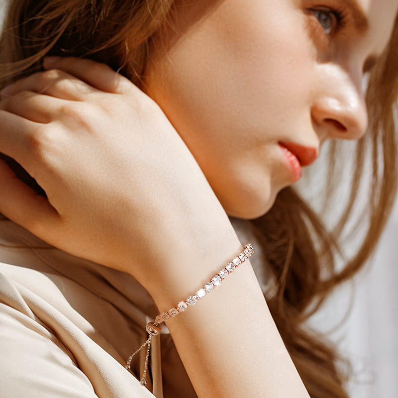 rose gold bracelet; tennis bracelet; cheap bracelet under $100; Eamti;