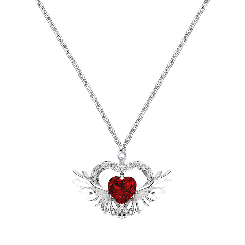 heart pendant necklace, silver necklace for women, gemstone heart necklace, eamti necklace