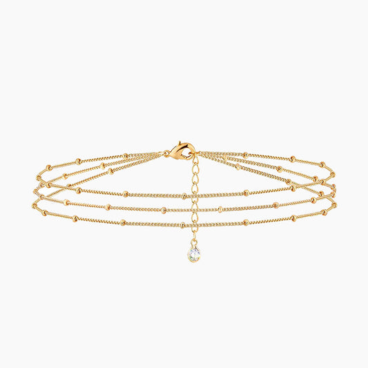 Gold Tiny Pearl Bracelet,14K Gold Plated Bracelet