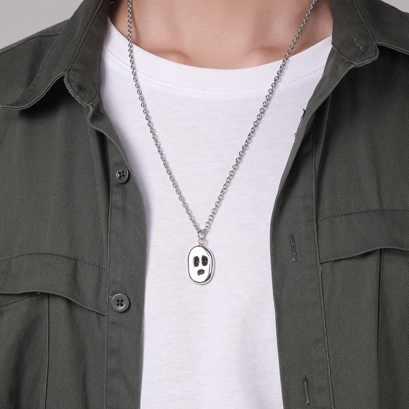 Classic Ghost Face Titanium Necklace