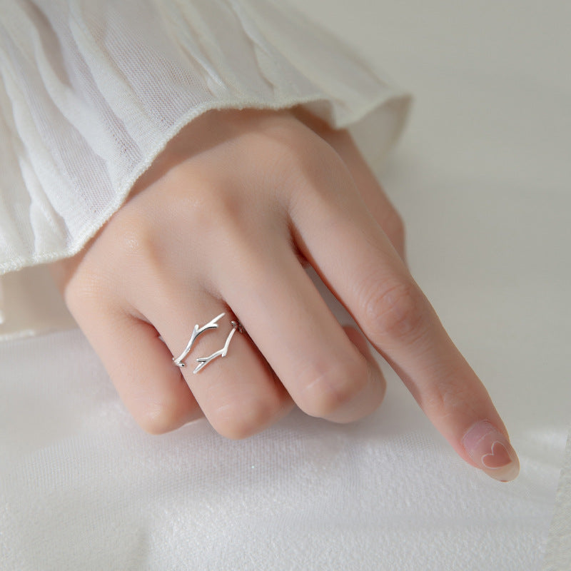 Antler Opening Ring in Sterling Silver