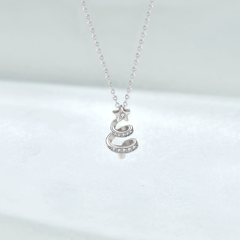 Collana con albero di Natale in argento sterling