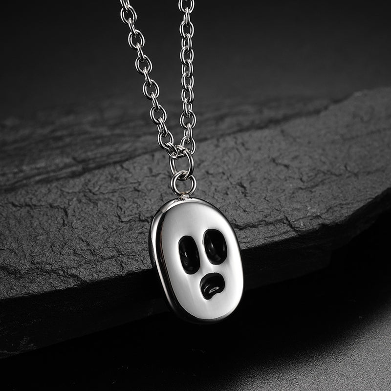 Classic Ghost Face Titanium Necklace