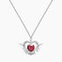 heart pendant necklace, silver necklace for women, gemstone heart necklace, eamti necklace