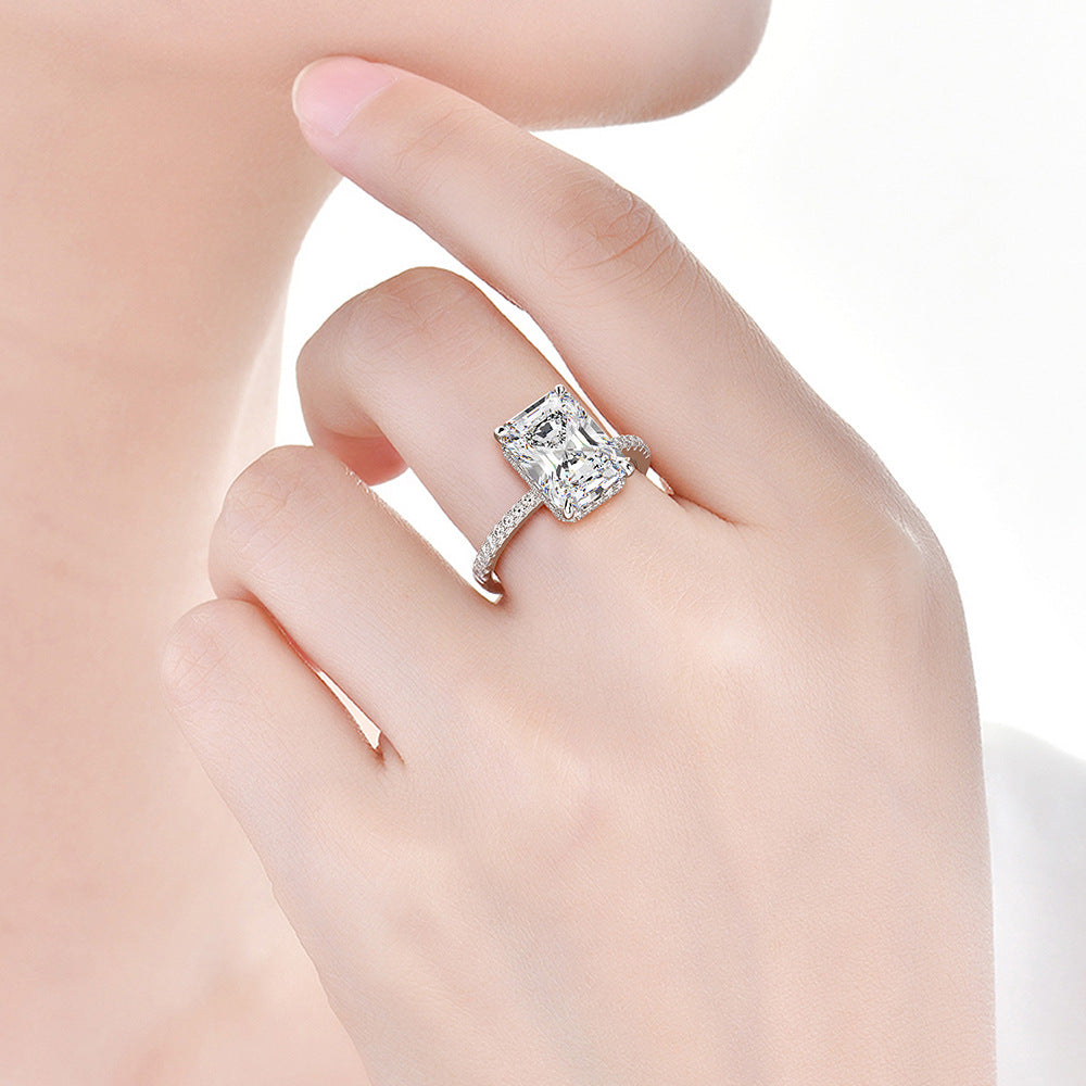 925 sterling silver moissanite rings; unique engagement rings; quality wedding rings; Eamti;