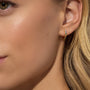 eamti huggie, huggie earrings, silver huggie, cz huggie earrings