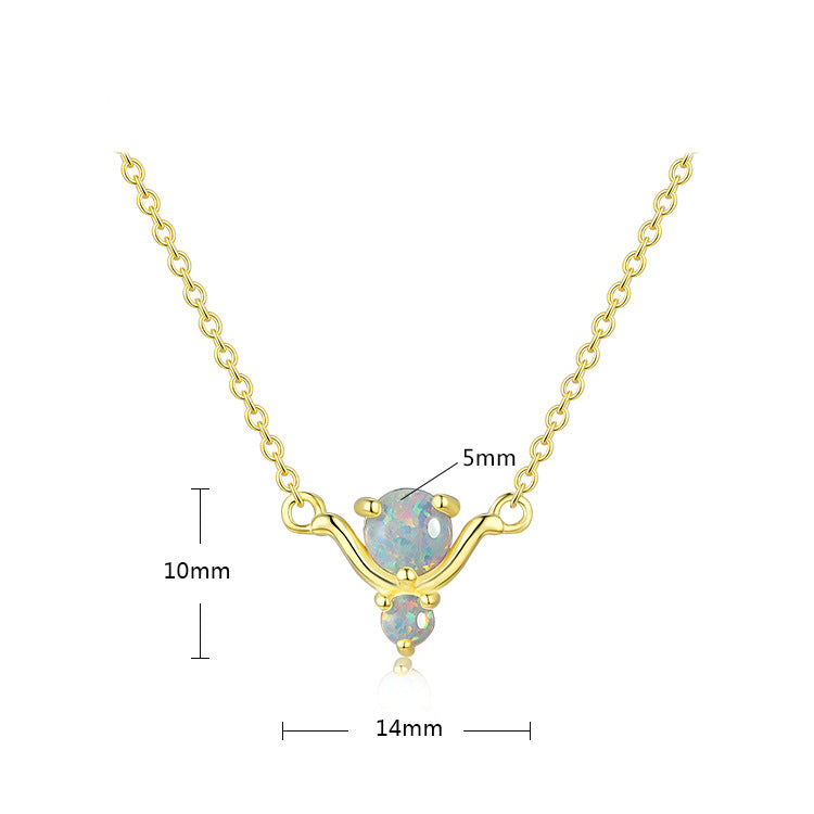 Playful Bear Necklace 925 Silver Opal Pendant