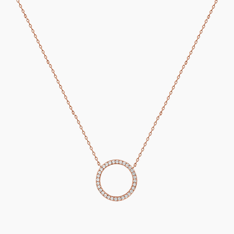 14K Gold Plated Halo Necklace
