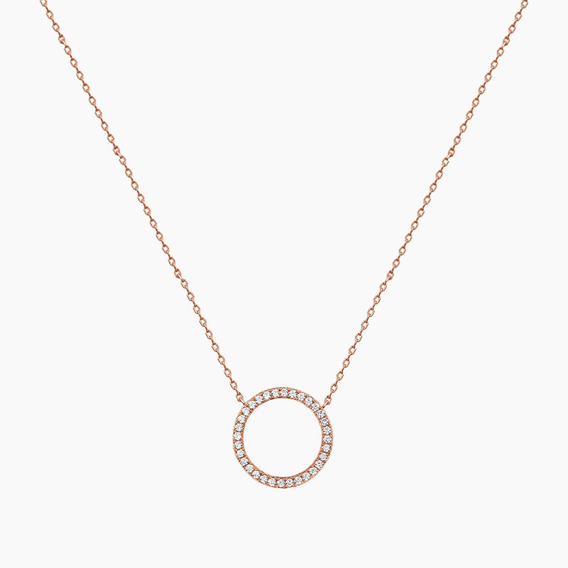 14K Gold Plated Halo Necklace