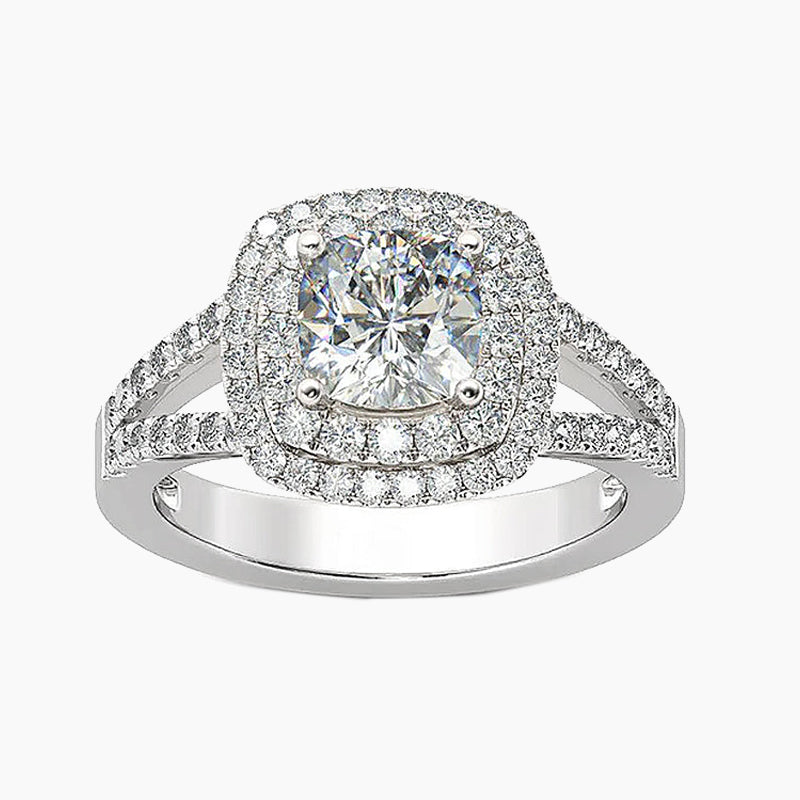 shank cushion engagement ring; cut sterling silver rings; Eamti;