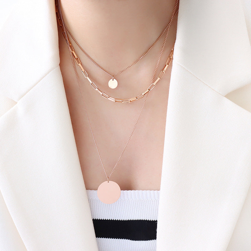 Gold Plated Three Layered Wear Necklace