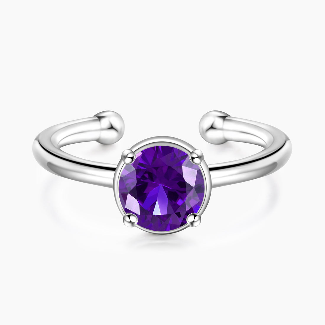 february birth stone, amethyst stone, cheap rings, stacked wedding rings, two stones