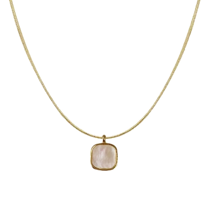 Square Shell Pendant Necklace