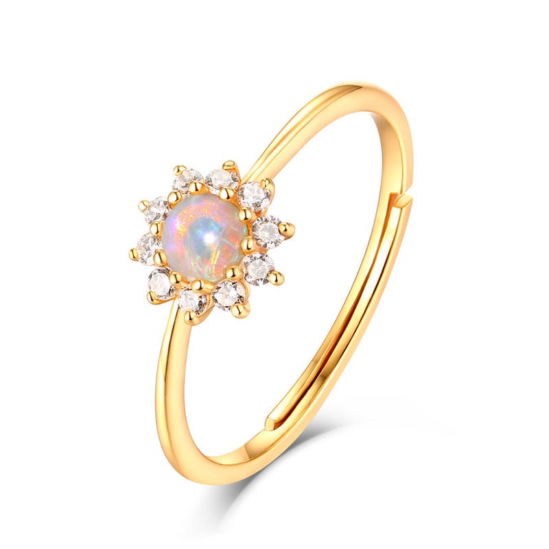 Sunflower Opal Open Ring