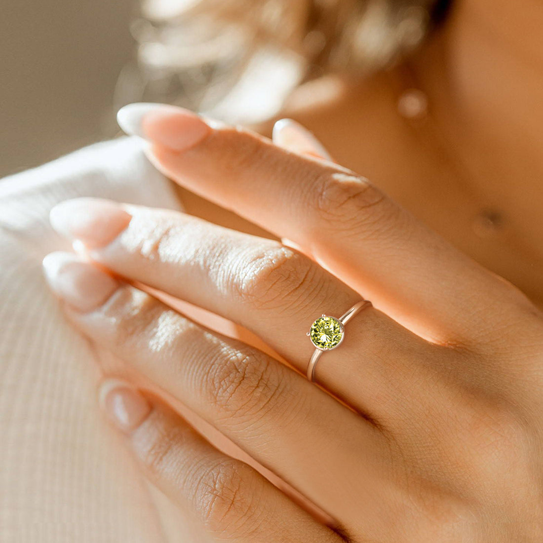 peridot birthstone, birthstone ring, 925 ring