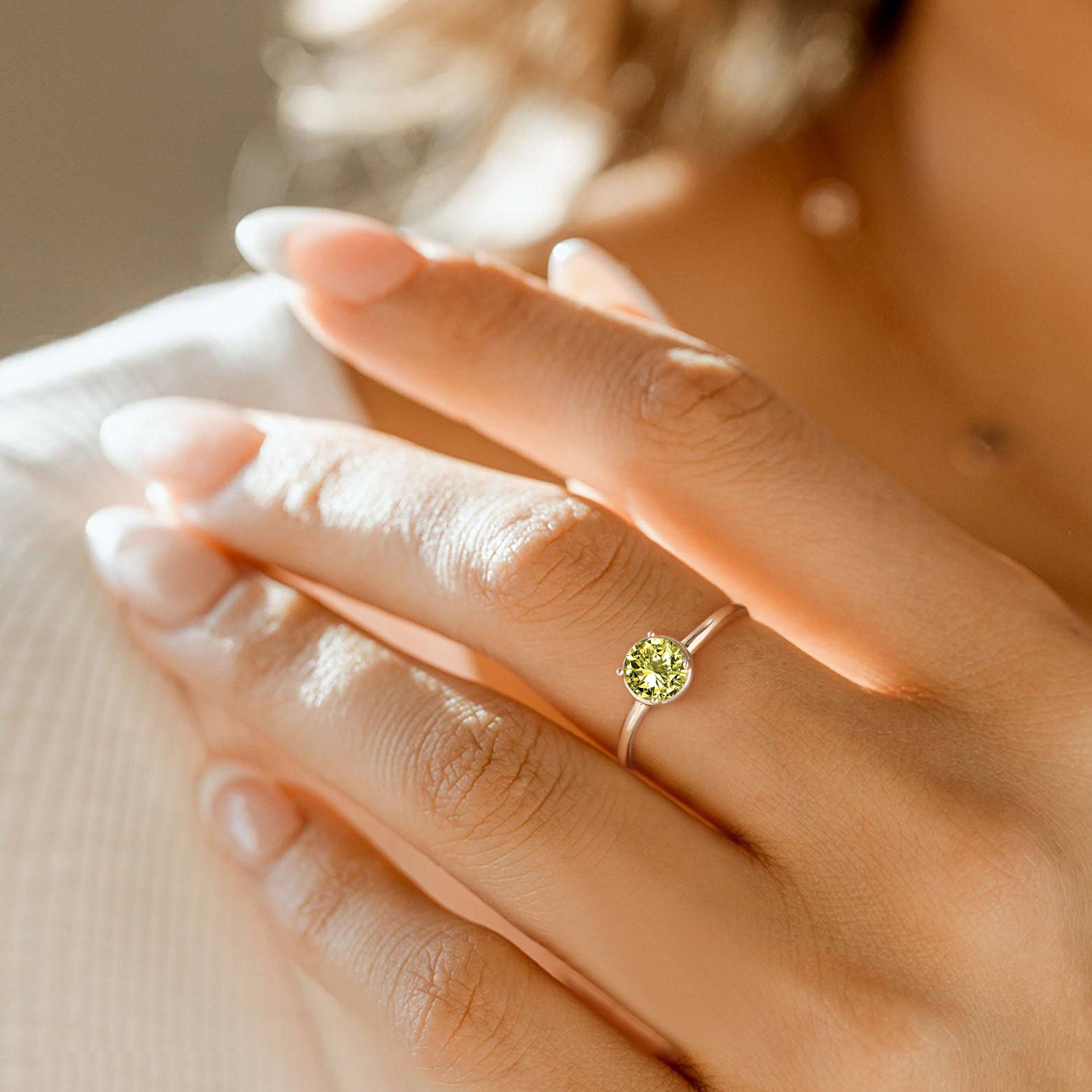 peridot birthstone, birthstone ring, 925 ring