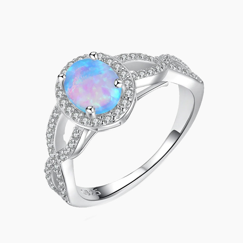 925 Sterling Silver Opal Ring