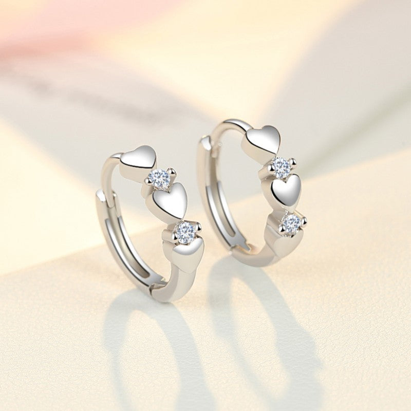 Heart-shaped Zirconia Earrings