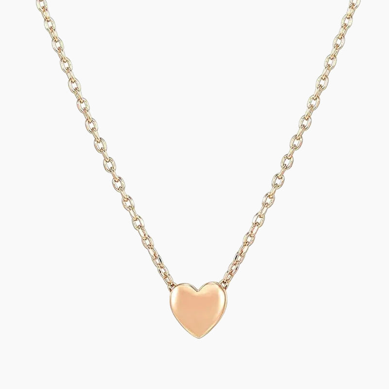 14K Gold Plated Heart Polished Necklace