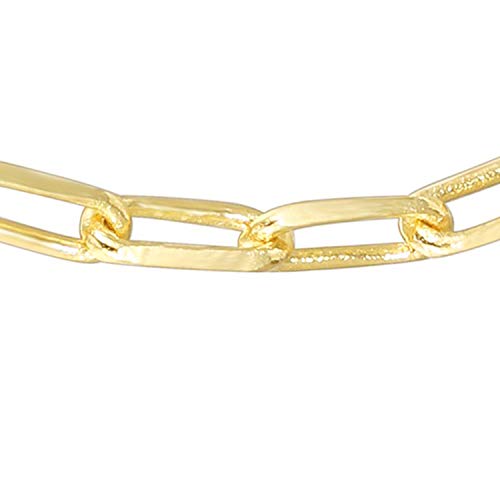 14K Gold Plated Paperclip Chain Adjustable Bracelet
